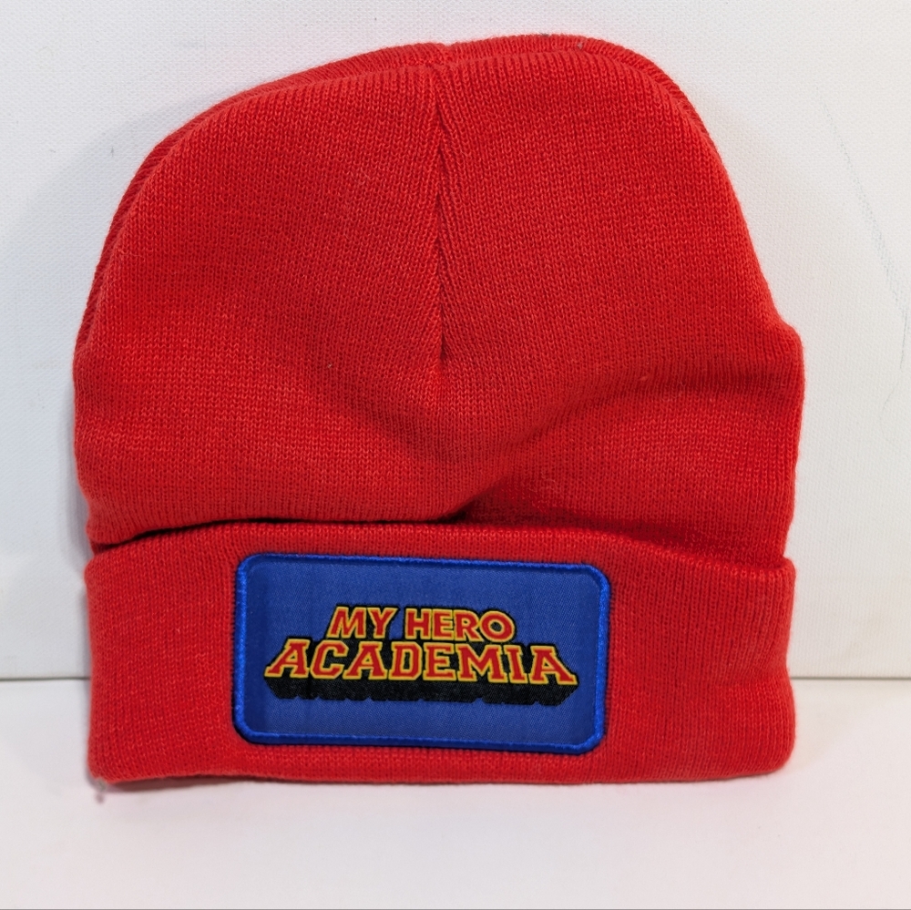 MHA Culture Fly Exclusive My Hero Academia Red Logo Patch Beanie O/S Unisex NEW